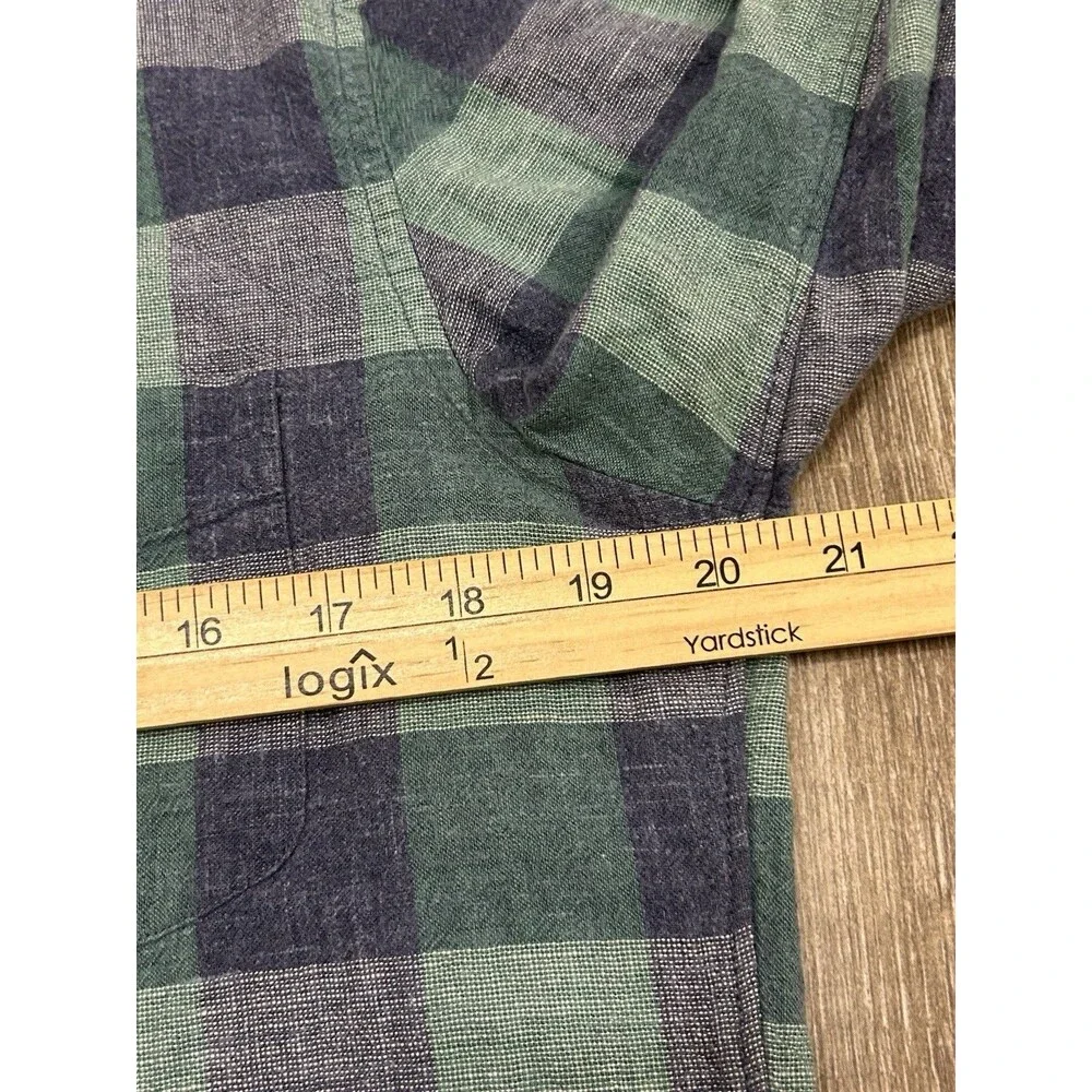 J Crew Homespun Shirt Mens Medium Blue Green Button Down Slim Casual